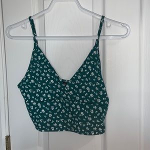 Women Shien Green/White Tank Top Croped